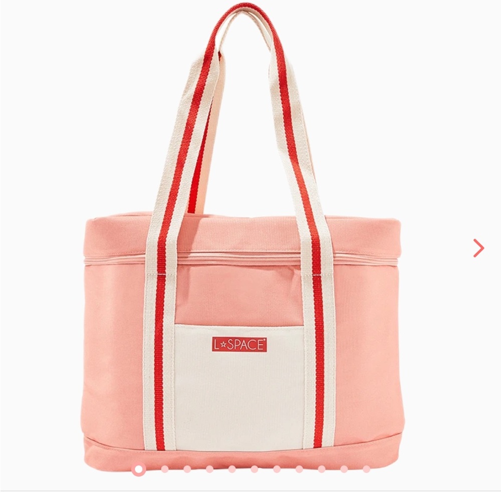 L*SPACE Pink and Cream Cooler Bag